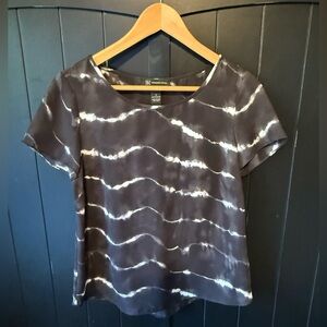 INC International Concepts Black and White Short Sleeve Top